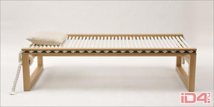 «Верёвочная» лежанка Lauren Daybed для дневного отдыха нью-йоркского дизайнера Брюса Марша (Bruce Marsh)
