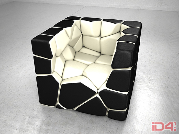 Кресло-куб Vuzzle на неодимовых магнитах дизайнера Кристофера Даниэля (Christopher Daniel)