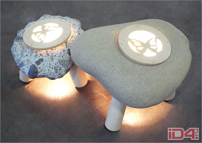 Светильники из натурального камня и дерева японского дуэта Shibaya (Ясумаса Шиба, Yasumasa Shiba и Джунко, Junko)